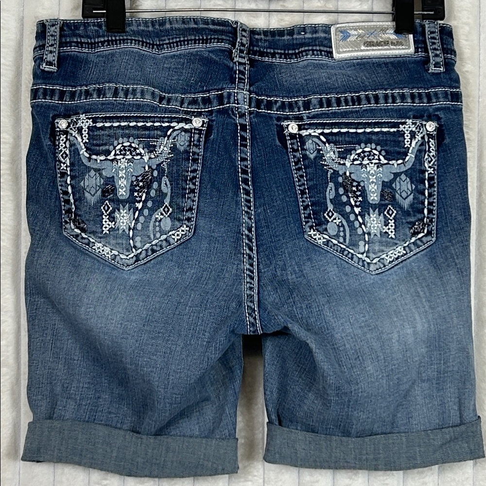 Grace in LA embroidered western cowgirl, jeans, Bermuda cuffed shorts 16